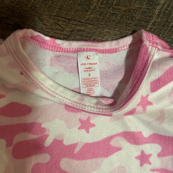 Joe Fresh Pink and White camo Pajama Set - Picture 2 of 2